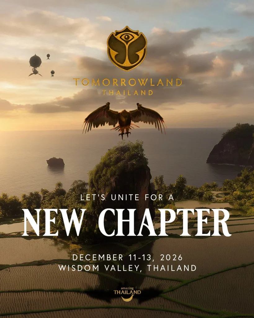 Cartaz de anúncio do Tomorrowland Tailândia 2026